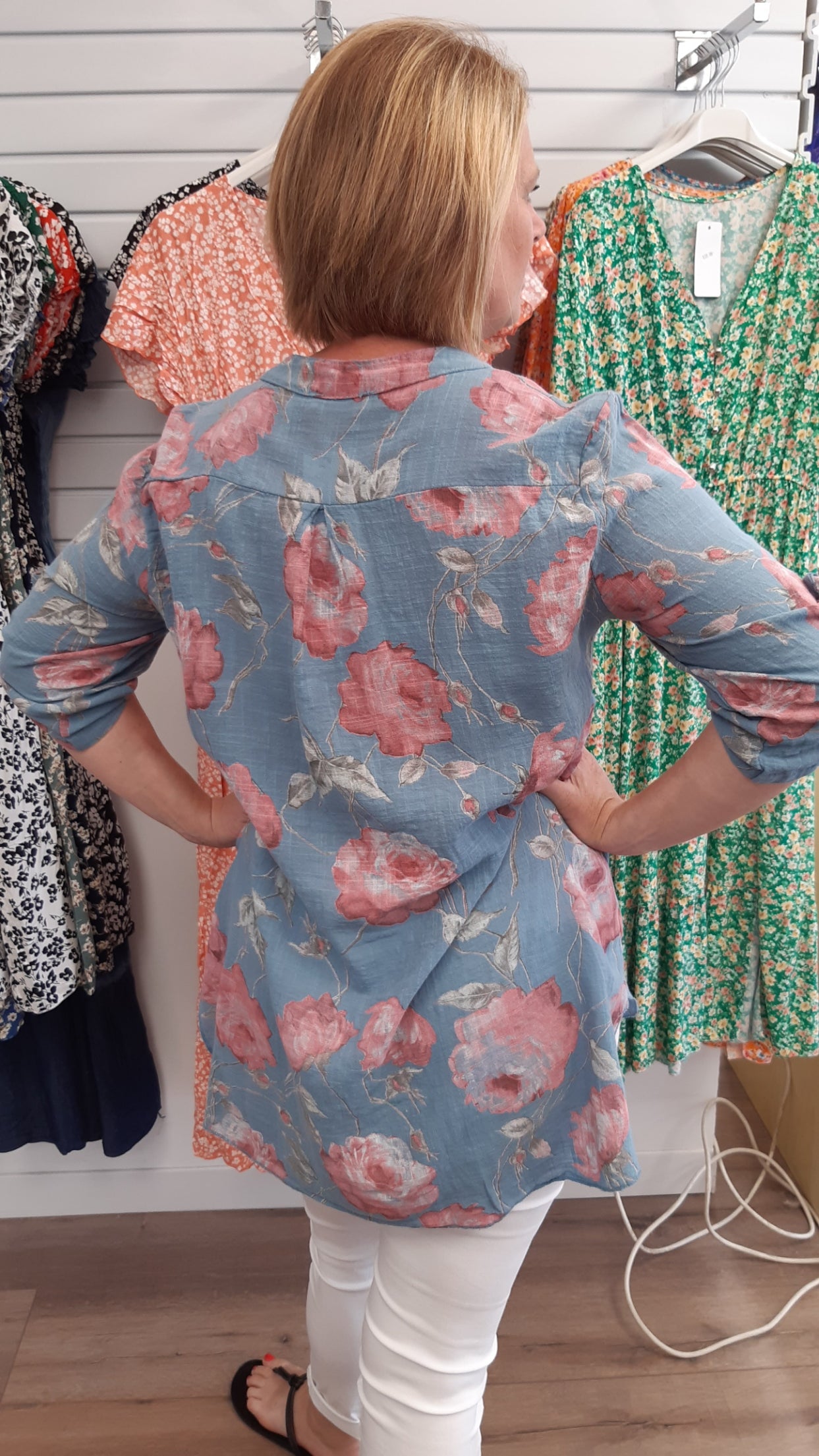 grandad Flower collar shirt