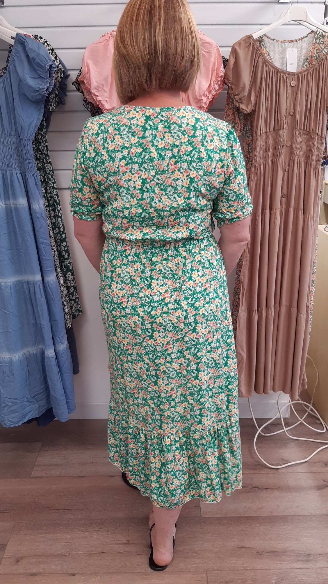 Daisy Floral Print Side Slit Dress