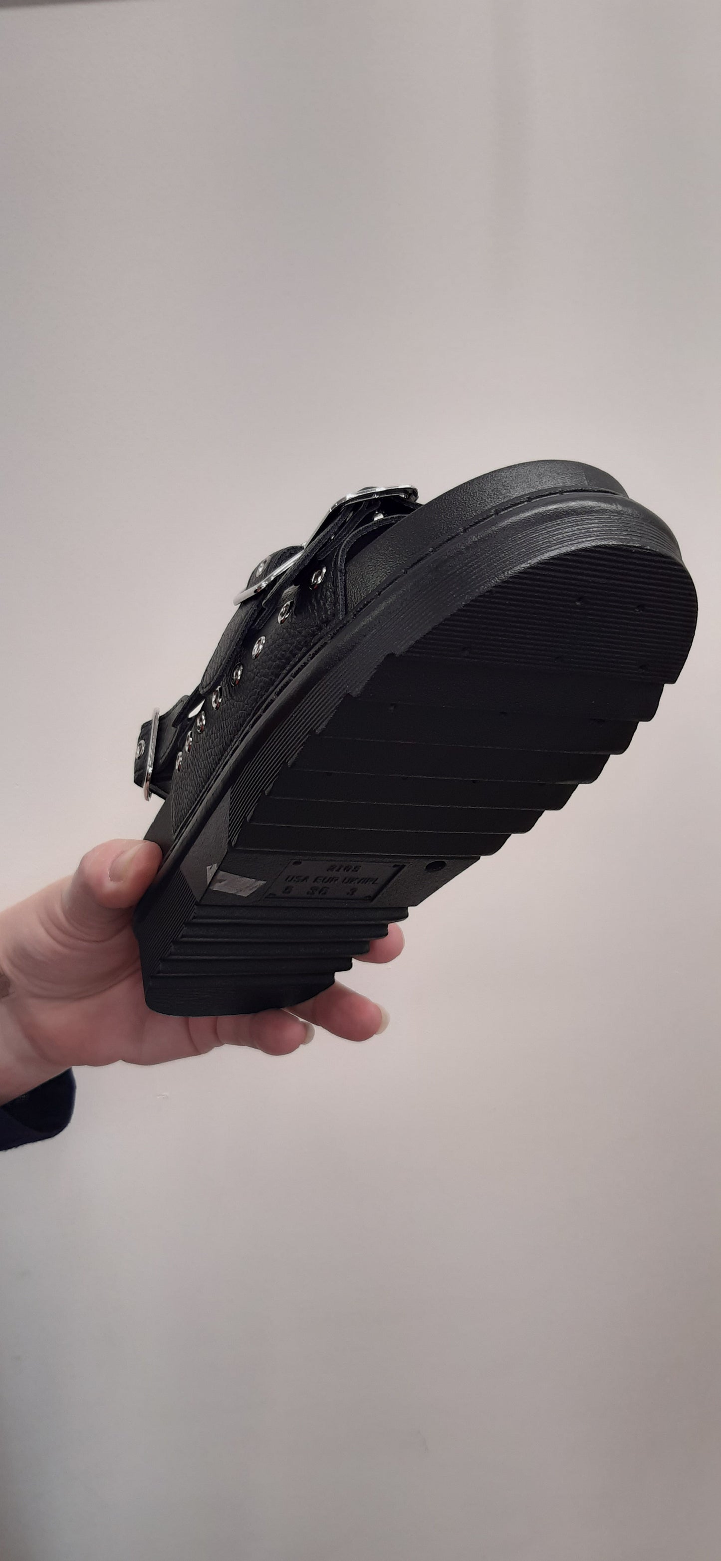 Black Thick Chunky Sole Strappy with 4 Blocks Flatform Sandals