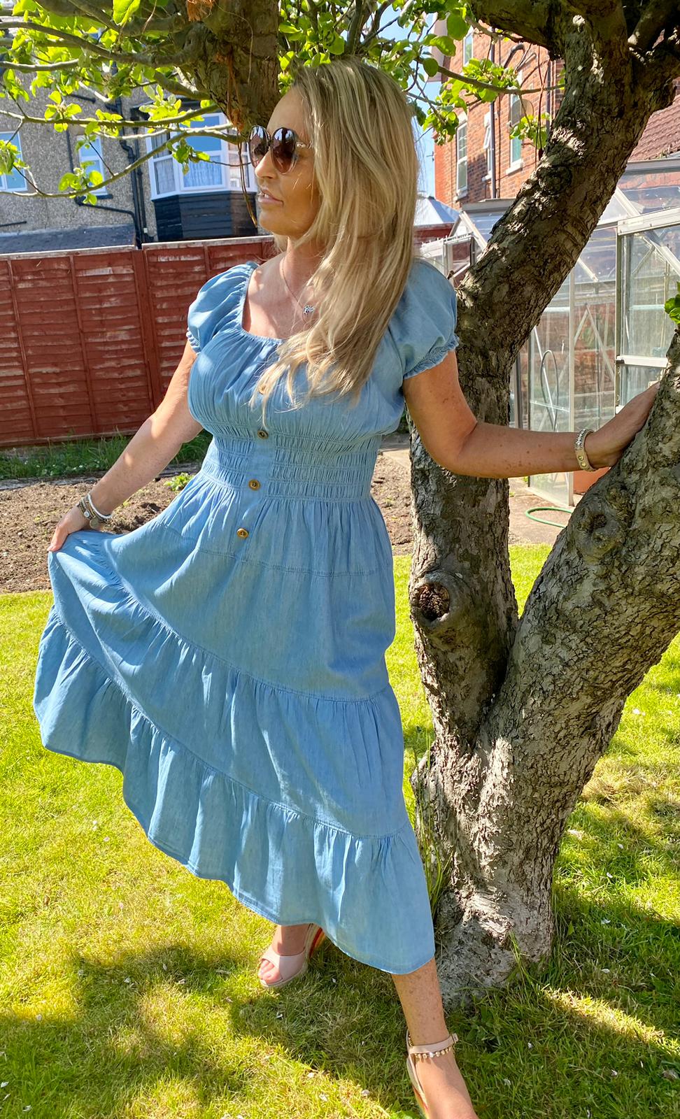 Midi Denim Dress - Light Denim