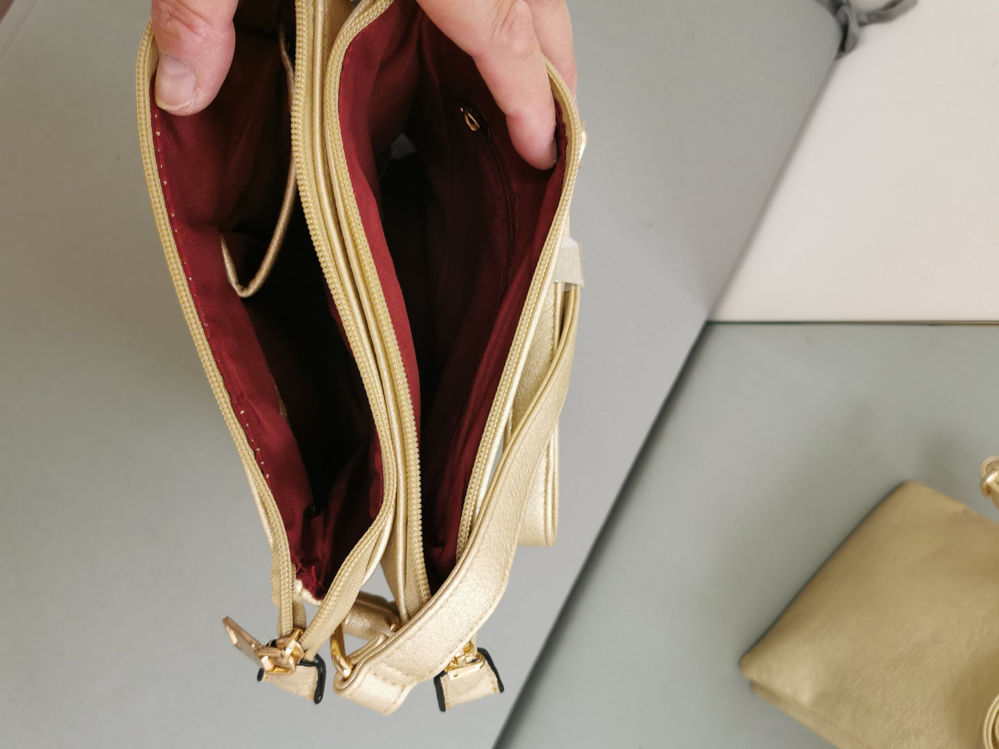 Double Front Zip Pockets Crossbody Bag
