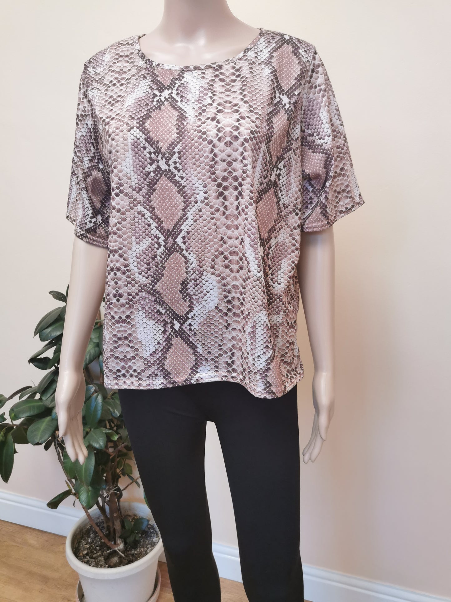 Snake Print Silk Top