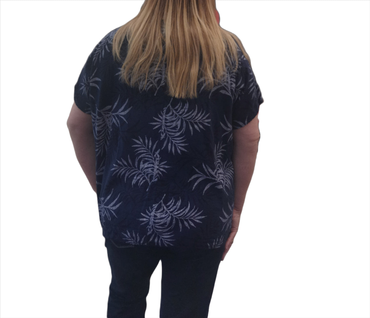 Leaf Print Cotton Top