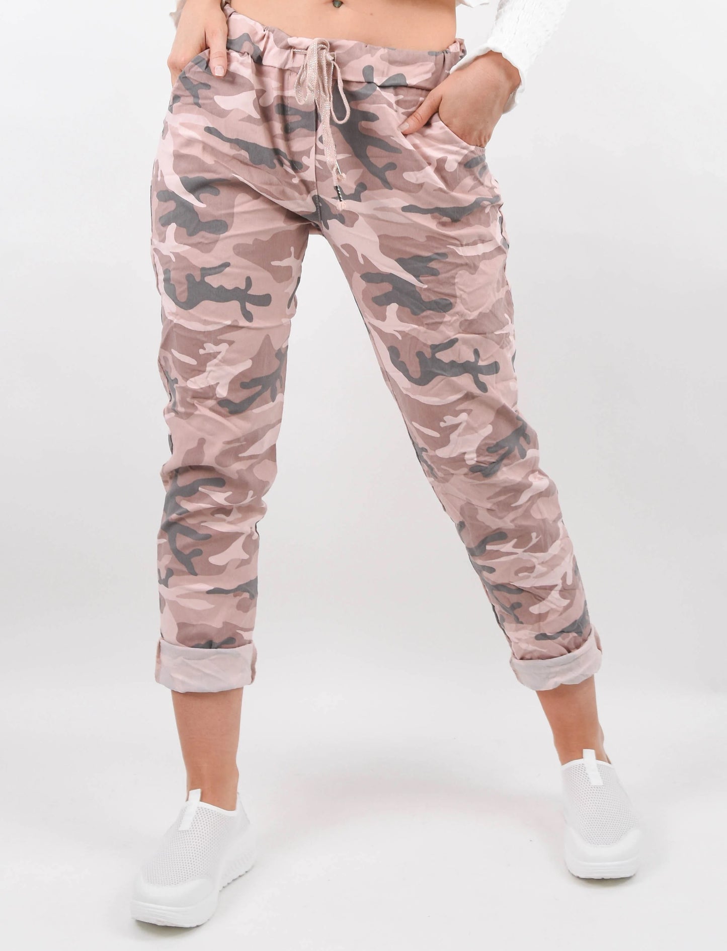 Magic Trousers Camouflage Print Stretchy Pink