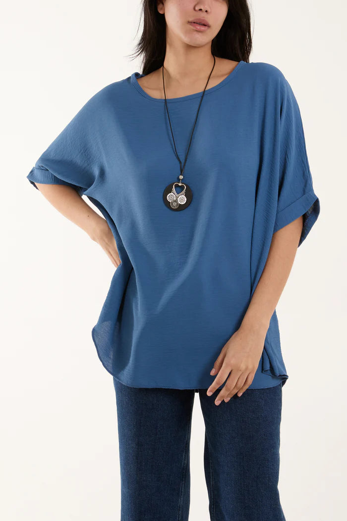 Short Sleeve Necklace Top