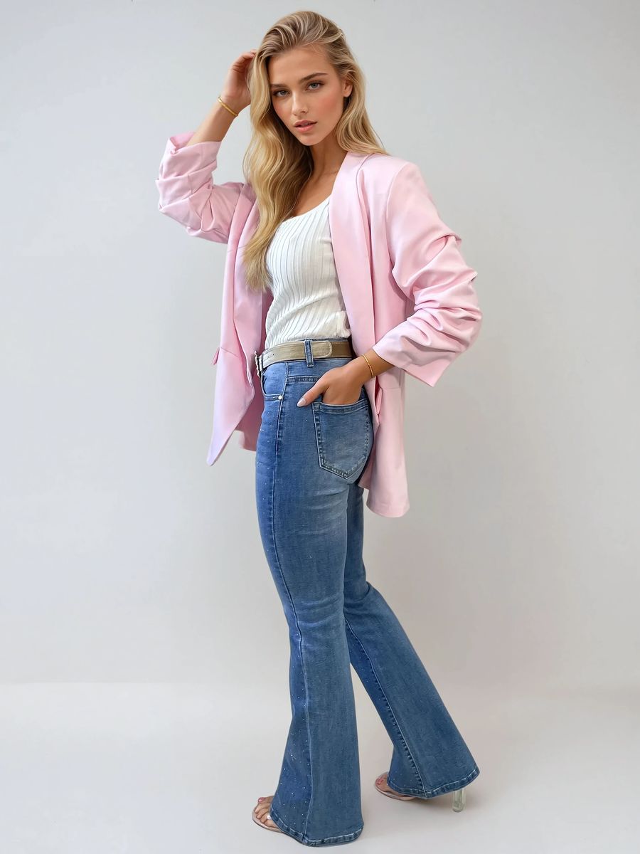 Embellished High Waisted Flare Jeans