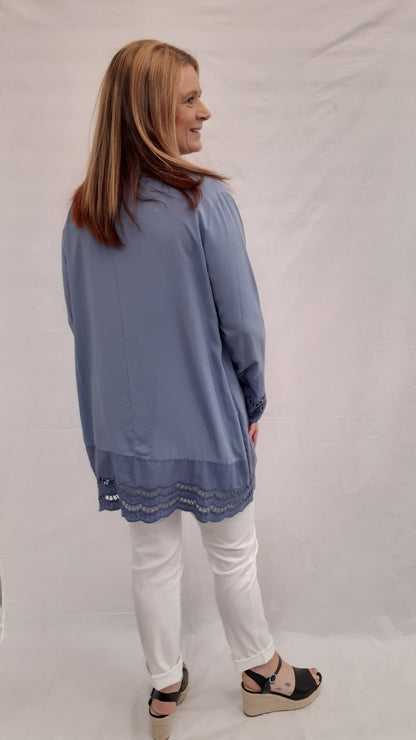 Frill Hem and Sleeve Top