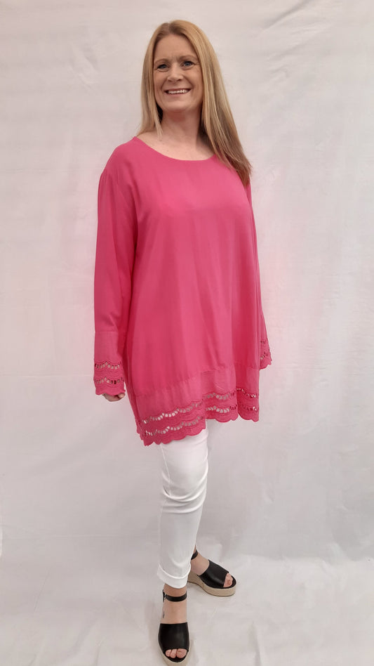 Frill Hem and Sleeve Top