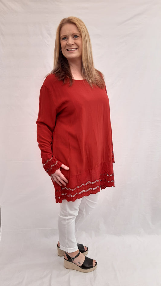 Frill Hem and Sleeve Top