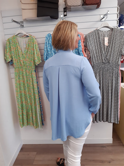 Hi-Low Button Blouse