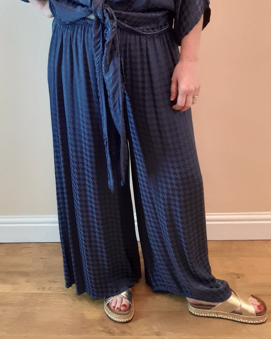 Blueberry Blue Wide Leg Trouser