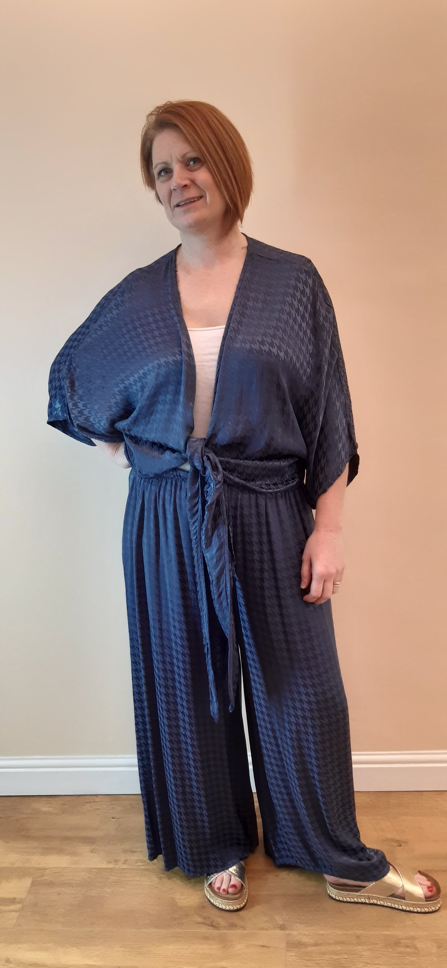 Blueberry Blue Wide Leg Trouser