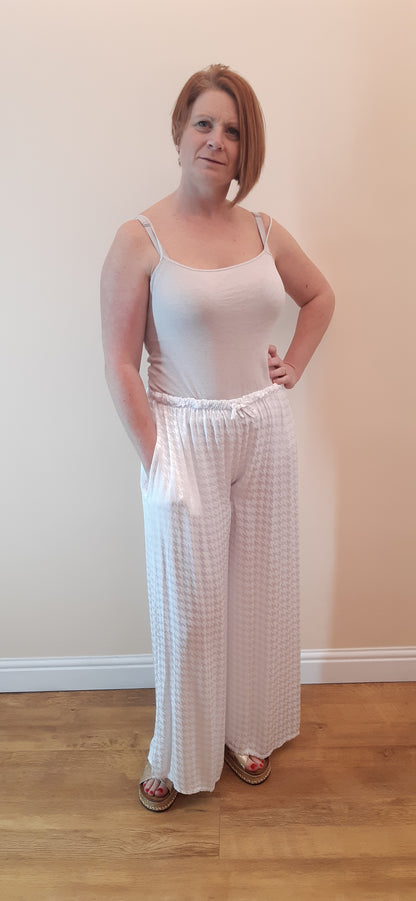 Wide Leg Trouser White