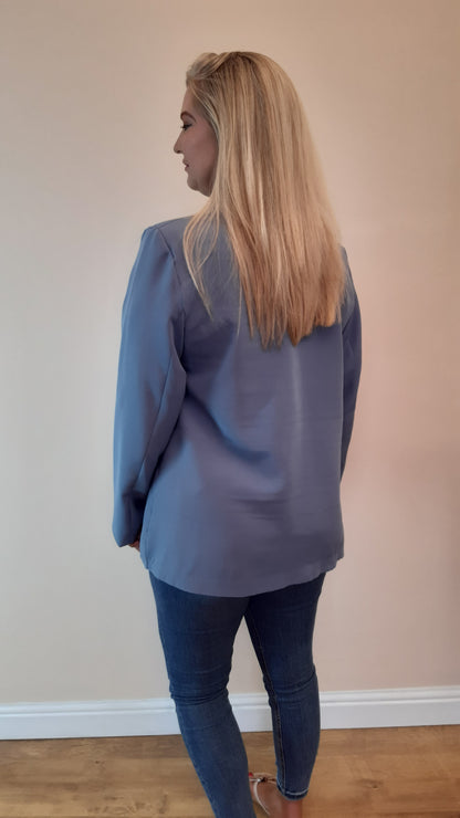 Solid Shawl Collar Blazer