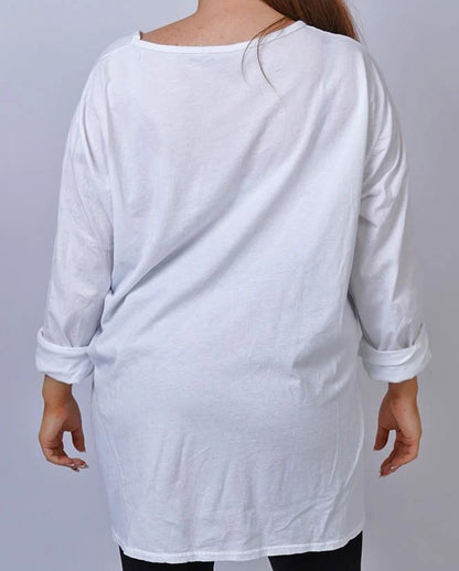 Circle Applique Pattern Cotton Top