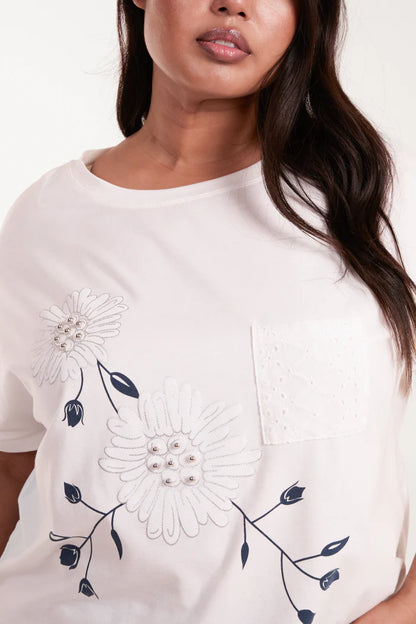 Floral Design & Broderie Anglaise Top