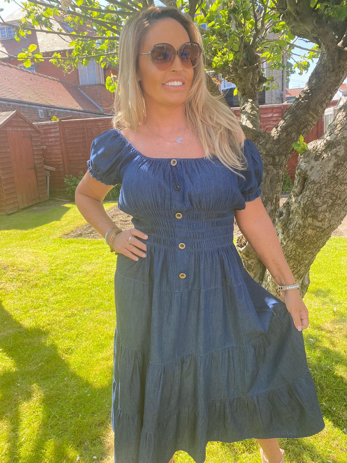 Long Denim Dress - Light Denim