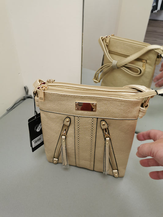 Double Front Zip Pockets Crossbody Bag