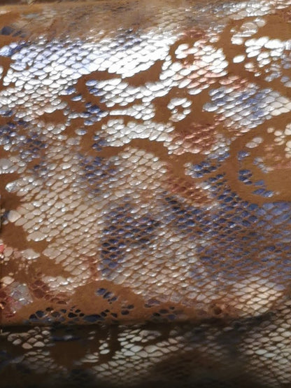 Lace Print Evening Bag Brown