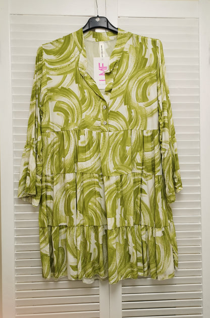 mini brush strokes notch neck blouse