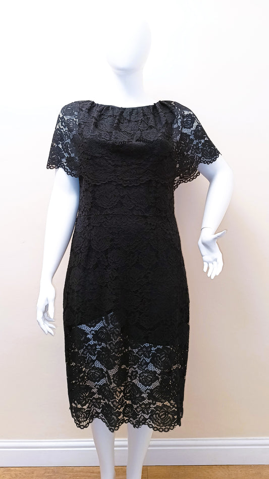 Black Lace Layered Dress