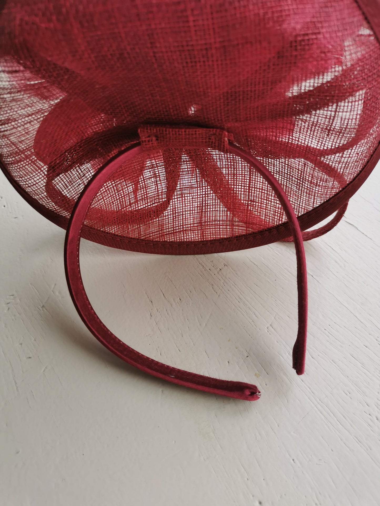 Fascinator On a Satin Alice band With Feathers and Clear Acrylic Rhinestone