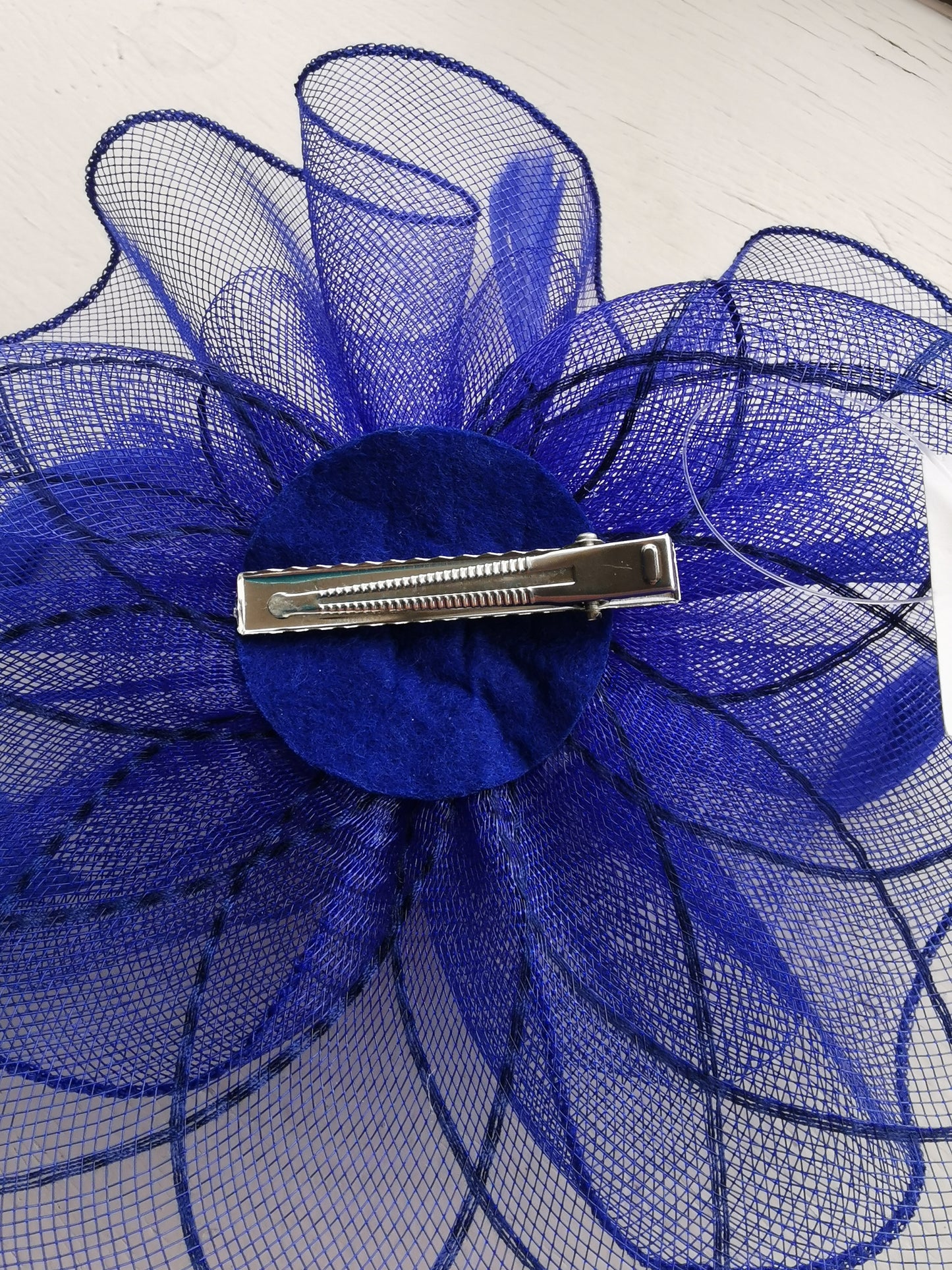 Mesh Flower Fascinator And Glass Stone