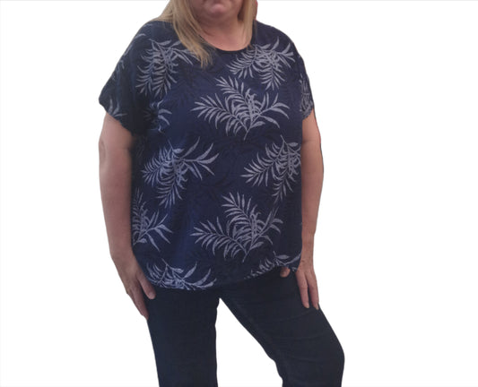 Leaf Print Cotton Top