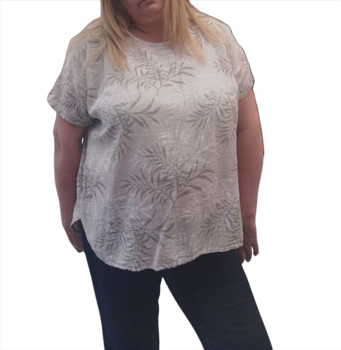 Leaf Print Cotton Top