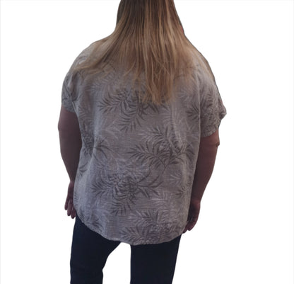 Leaf Print Cotton Top