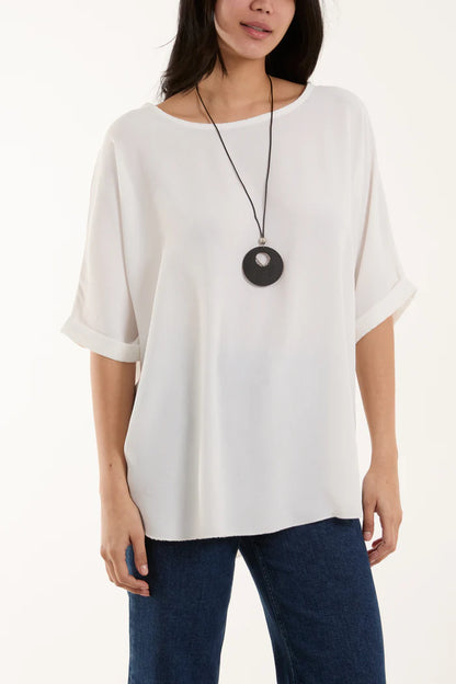 Short Sleeve Necklace Top