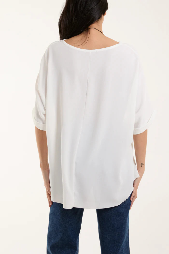 Short Sleeve Necklace Top