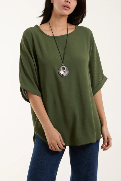 Short Sleeve Necklace Top