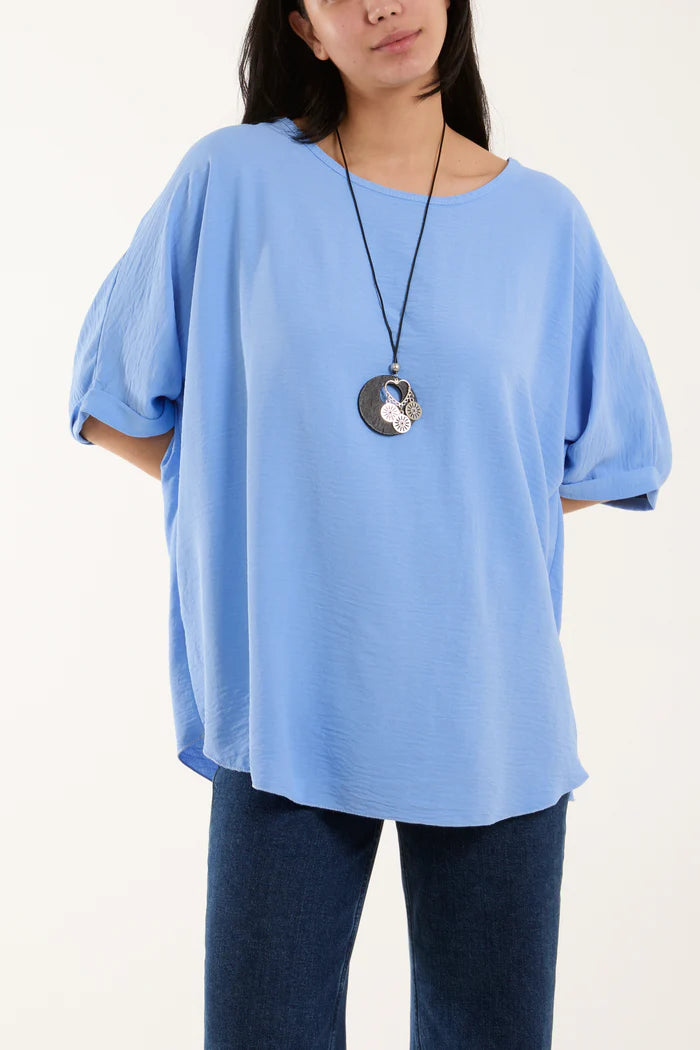 Short Sleeve Necklace Top