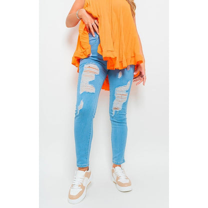 Distressed High Waisted Jeans
