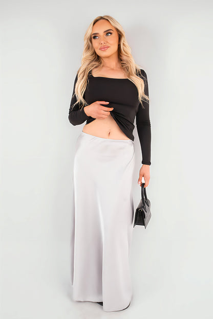 Lightweight High Waisted Maxi Skirt