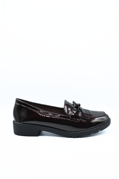 Bow Detail Flatform Slip On Loafer Shoes