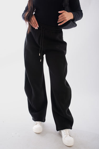 Drawstring Elastic Wide Leg Jogger